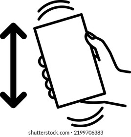 Illustration of shaking something held in the hand up and down