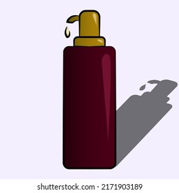 ilustración de una botella de champú aislada  