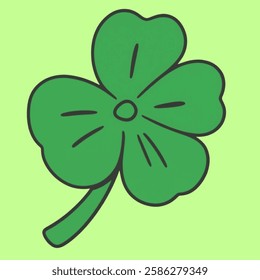 Illustration of Shamrock, green clover isolated on white background