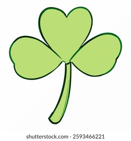 Illustration of Shamrock. Isolated on White Background.