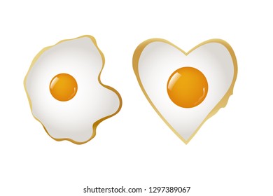 illustration of the shape of a cow's eye. fried egg Vector