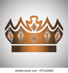 Illustration with shape of crown. Tattoo design element. Heraldry and logo concept art.