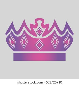 Illustration with shape of crown. Tattoo design element. Heraldry and logo concept art.