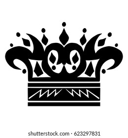 Illustration with shape of crown. Tattoo design element. Heraldry and logo concept art.