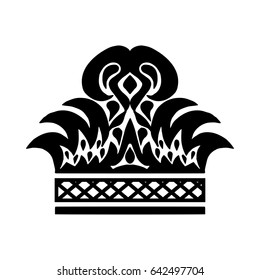 Illustration with shape of crown. Tattoo design element. Heraldry and logo concept art.