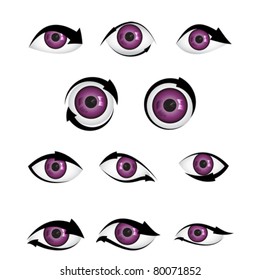 illustration of shape of lilac eye with arrow