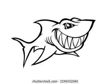 Illustration Shark Drawing Vector Stock Vector (Royalty Free ...