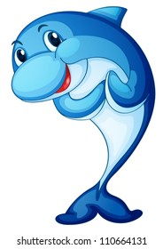 illustration of a shark fish on white background