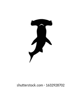 Illustration shark hammerhead sea silhouette logo vector