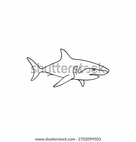 Illustration of a shark on white background