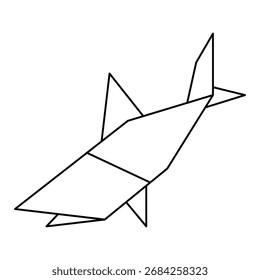 La ilustración del tiburón Origami