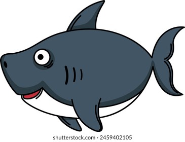 illustration of shark outline white on background vector