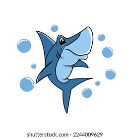 illustration of a shark and its text, vector file eps 10