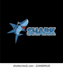 illustration of a shark and its text, vector file eps 10