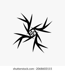 ilustración de una imagen de un símbolo de adorno de tatuaje simétrico, afilado y fresco