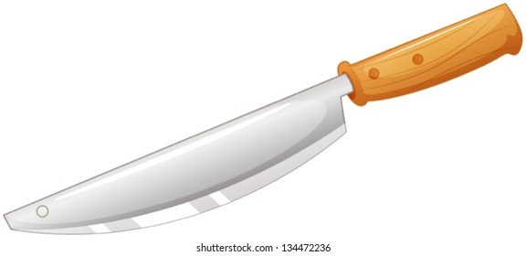 Illustration of a sharp knife on a white background