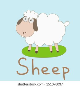 Illustration with sheep 