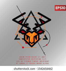 illustration of sheep geometric logo