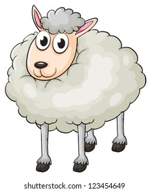 Illustration of a sheep on a white background