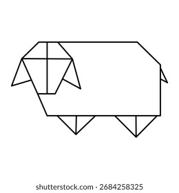 The Illustration of Sheep Origami