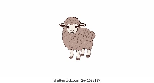 illustration of a sheep with thick wool