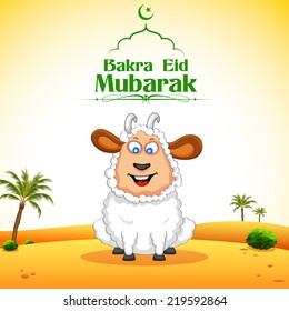 illustration of sheep wishing Bakra Id mubarak