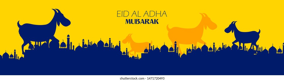 illustration of sheep wishing Eid ul Adha (Happy Bakra Id) holy festival of Islam Muslim