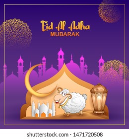 Illustration von Schafen, die Eid ul Adha (Happy Bakra Id) heiliges Festival des Islam-Muslims wünschen