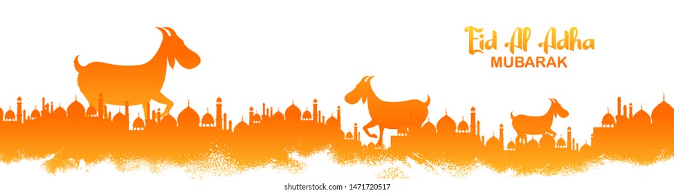 illustration of sheep wishing Eid ul Adha (Happy Bakra Id) holy festival of Islam Muslim