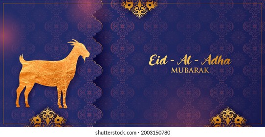 illustration of sheep wishing Eid ul Adha (Happy Bakra Id) holy festival of Islam Muslim