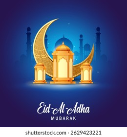illustration of sheep wishing Eid ul Adha (Happy Bakra Id) holy festival of Islam Muslim