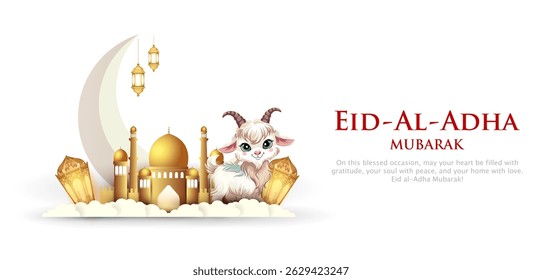illustration of sheep wishing Eid ul Adha (Happy Bakra Id) holy festival of Islam Muslim