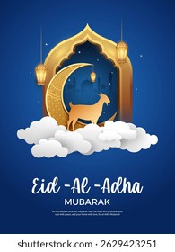 illustration of sheep wishing Eid ul Adha (Happy Bakra Id) holy festival of Islam Muslim