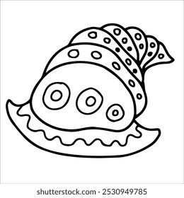 Illustration Shell Line Art Malvorlage Seite