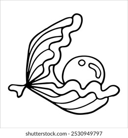 Ilustración Shell Line Art Página para colorear