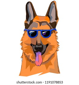 The illustration of shepherd with glasses. This is a vector drawing