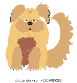 Illustration a sheppard dog design; cute design with furry dog for children