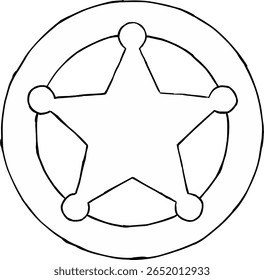 Ilustração do emblema do xerife isolado