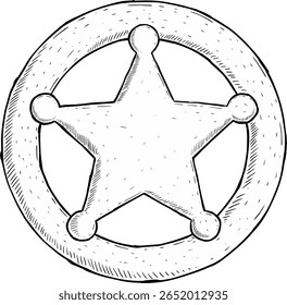 Ilustração do emblema do xerife isolado