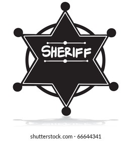 Illustration Sheriffs Badge Silhouette Stock Vector (Royalty Free ...