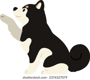 Illustration of Shiba Inu shaking hands