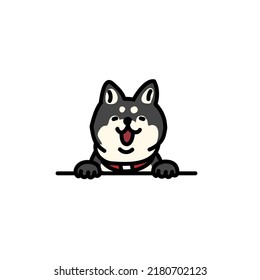 Illustration of Shiba Inu who looks happily