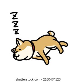 Ilustración de Shiba Inu que duerme profundamente