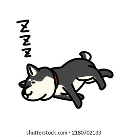 Illustration of Shiba Inu who sleeps deeply