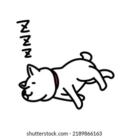 Illustration of Shiba Inu who sleeps deeply