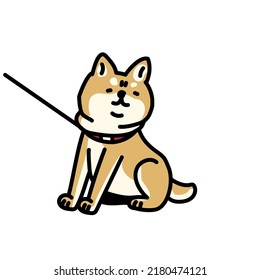 Illustration of Shiba Inu who wants to continue walking