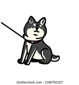 Illustration of Shiba Inu who wants to continue walking