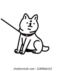 Illustration of Shiba Inu who wants to continue walking