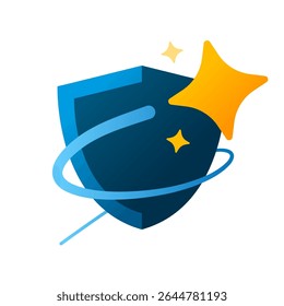 Illustration of shield with AI symbol. artificial intelligence in cybersecurity and digital protection. Concept of AI powered security, data privacy, and modern technology defense