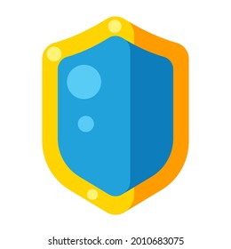 Illustration of shield. Cartoon stylized item. Icon on white background.